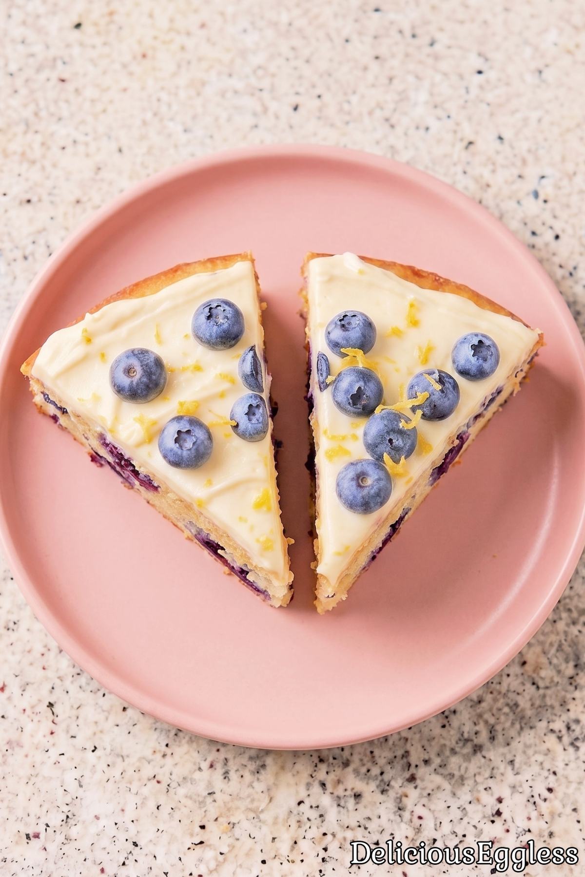 Simple eggless lemon blueberry sponge