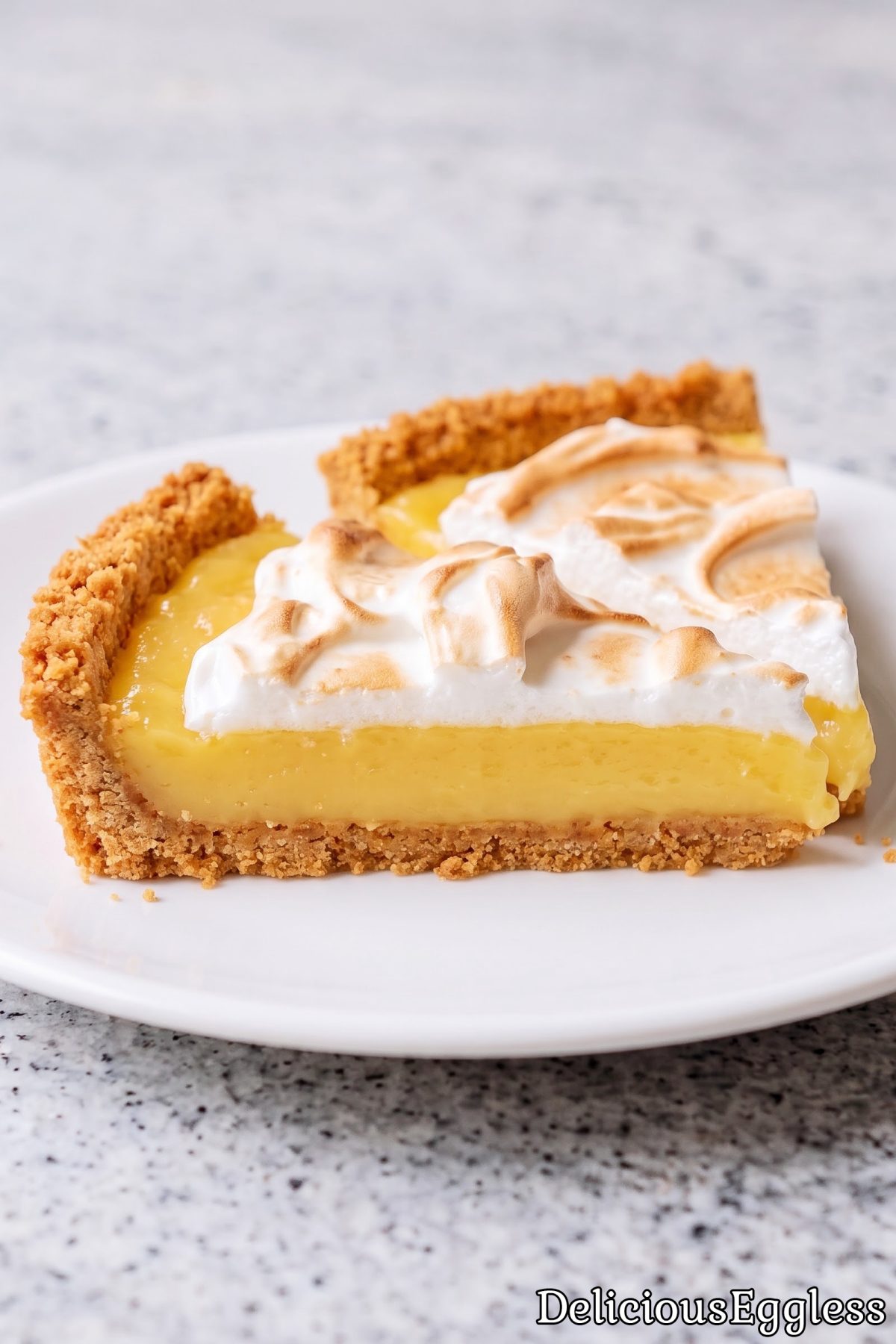 Fresh eggless lemon meringue pie.