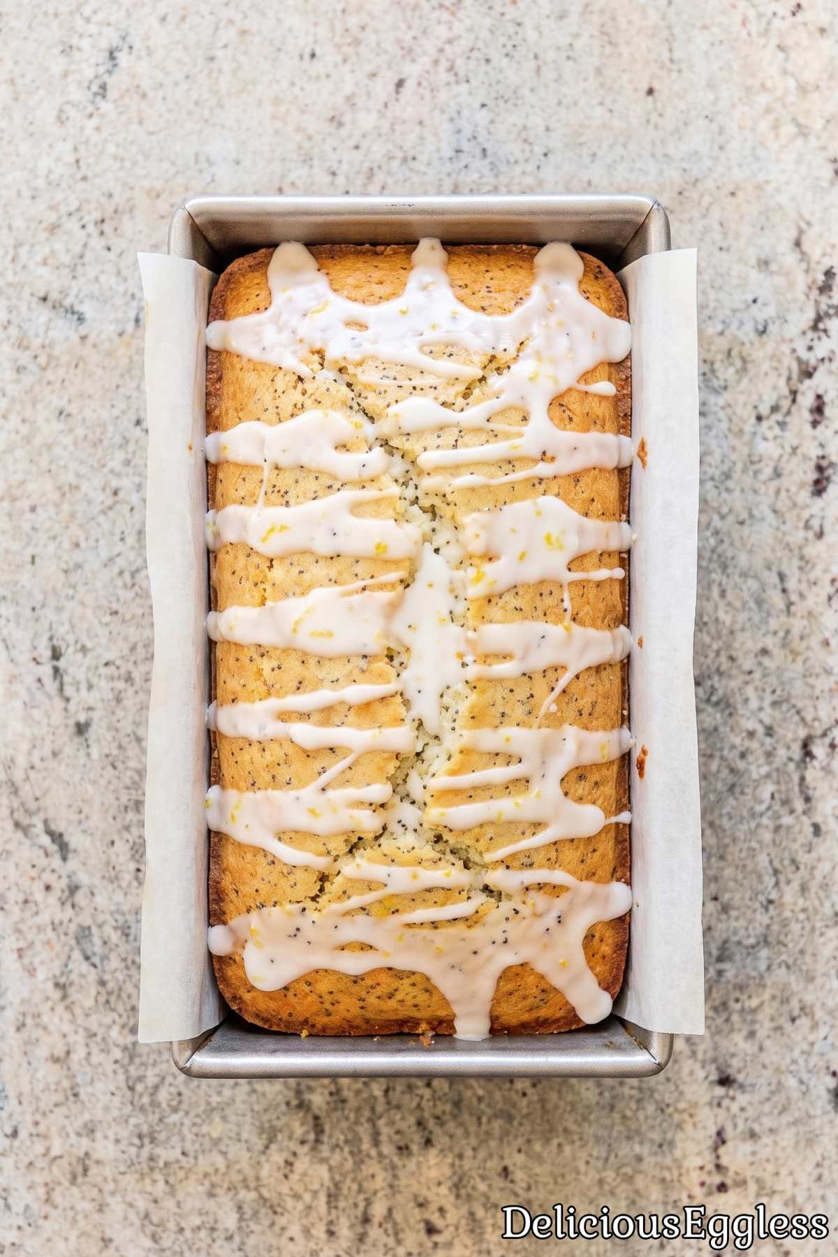 Soft eggless lemon poppy seed bread