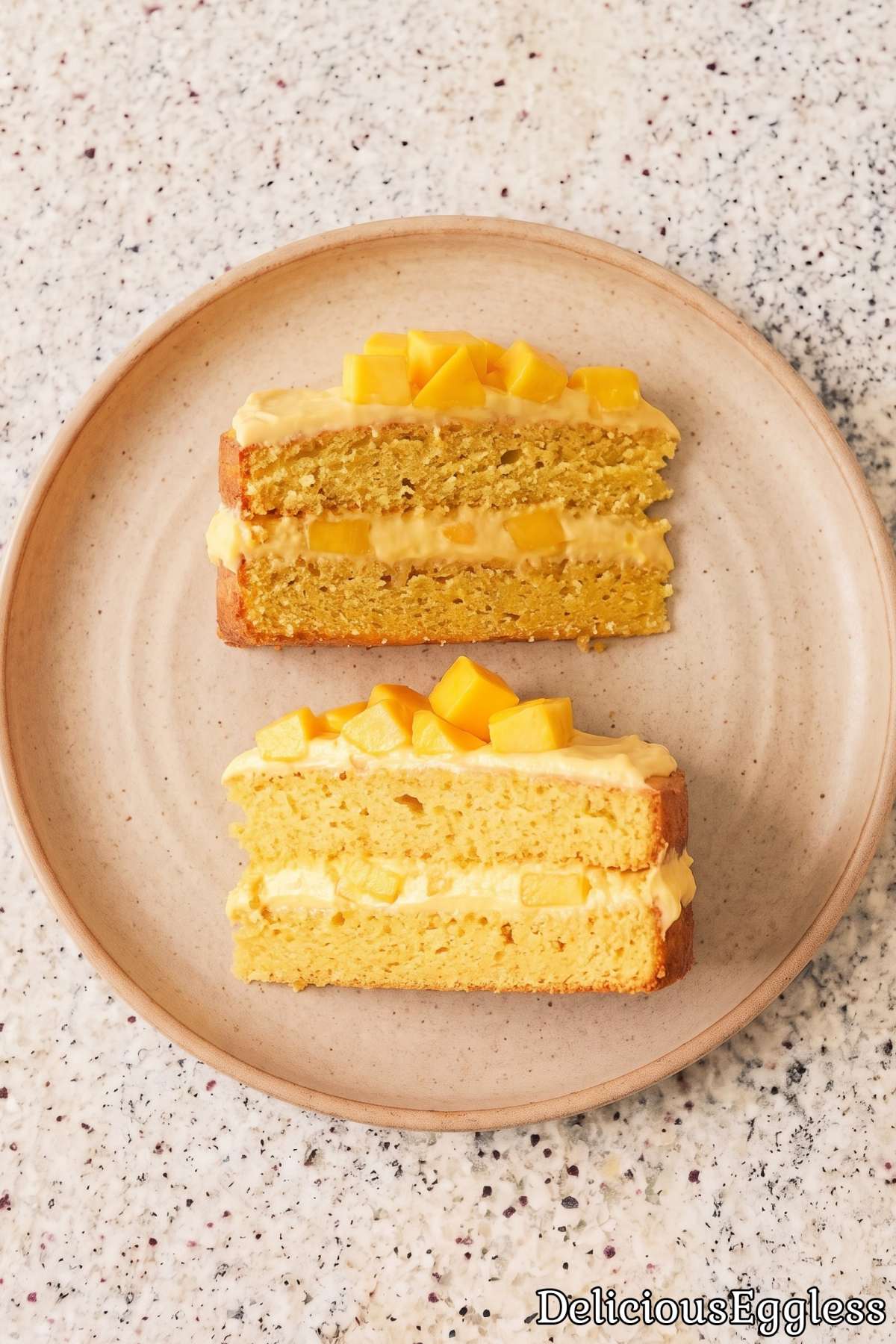 Easy eggless mango cream cake
