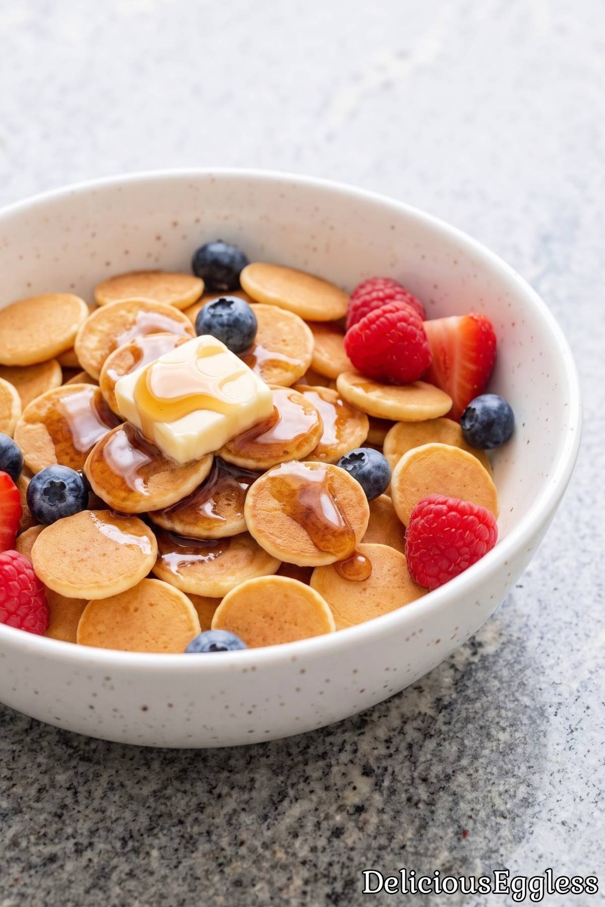 Light and golden eggless pancake cereal.