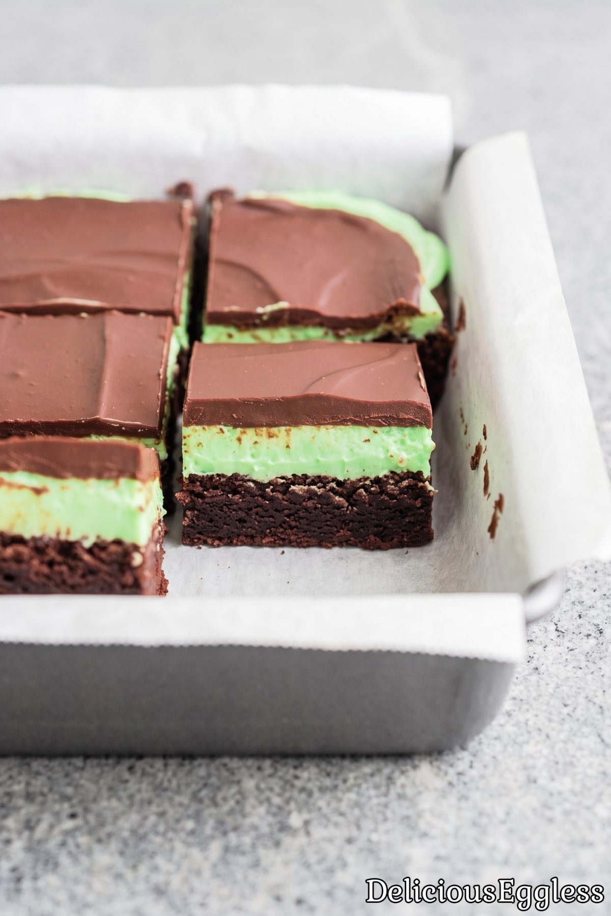 Decadent eggless mint chocolate brownies