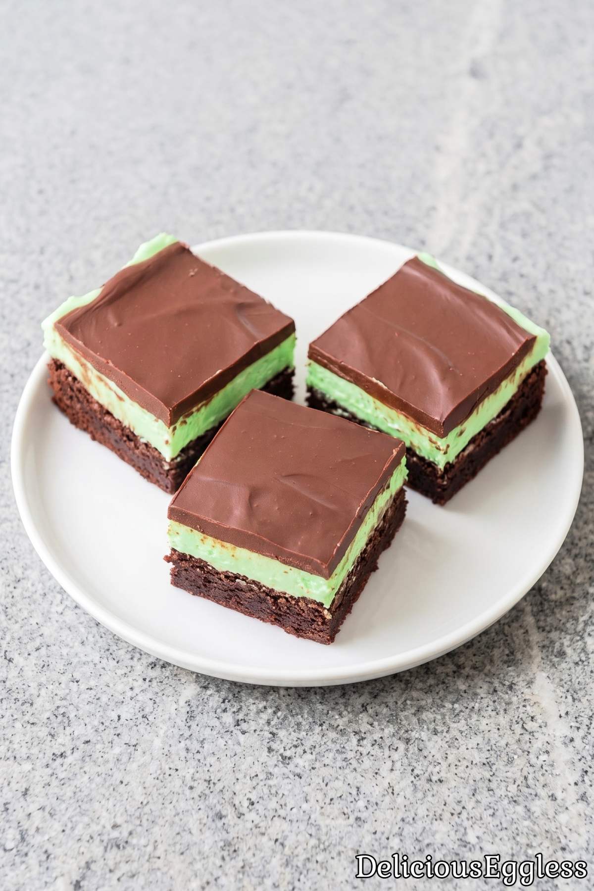 Sweet eggless mint chocolate brownie square