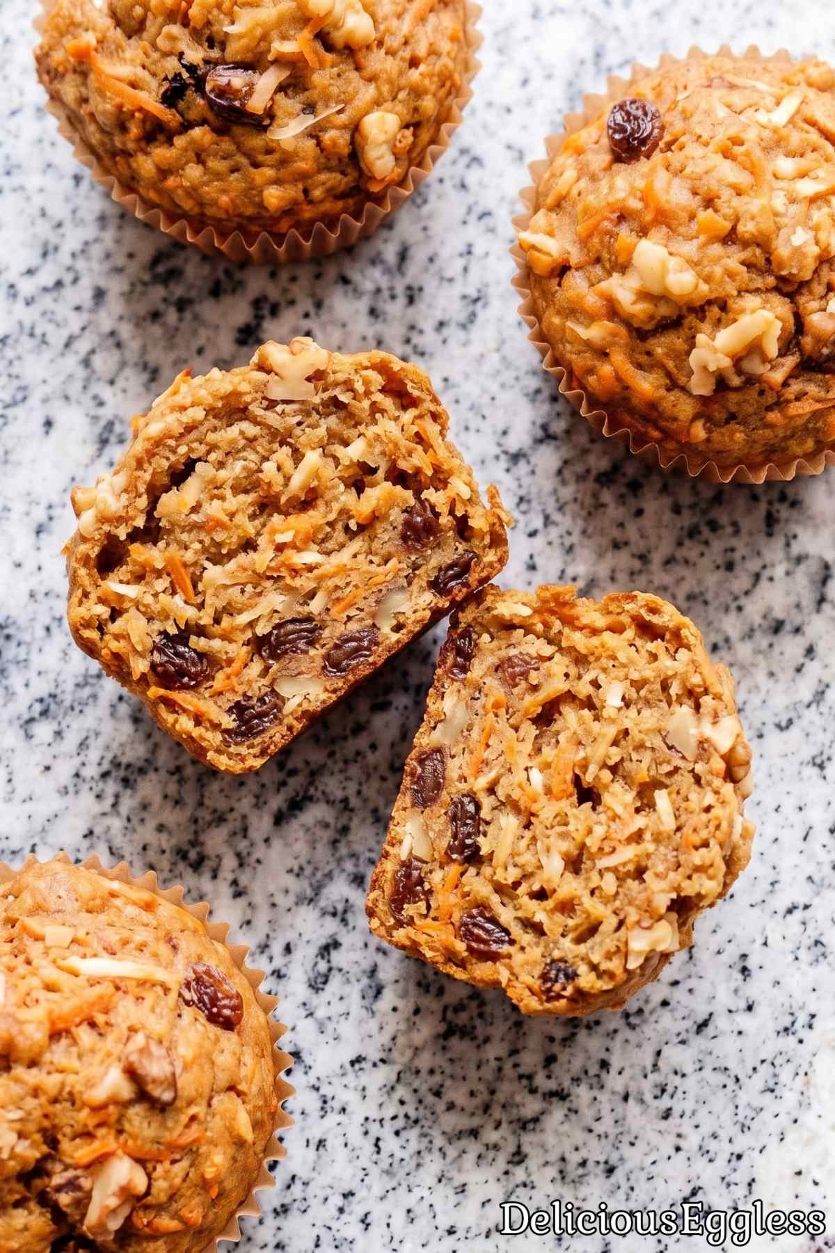Easy homemade eggless morning glory muffins