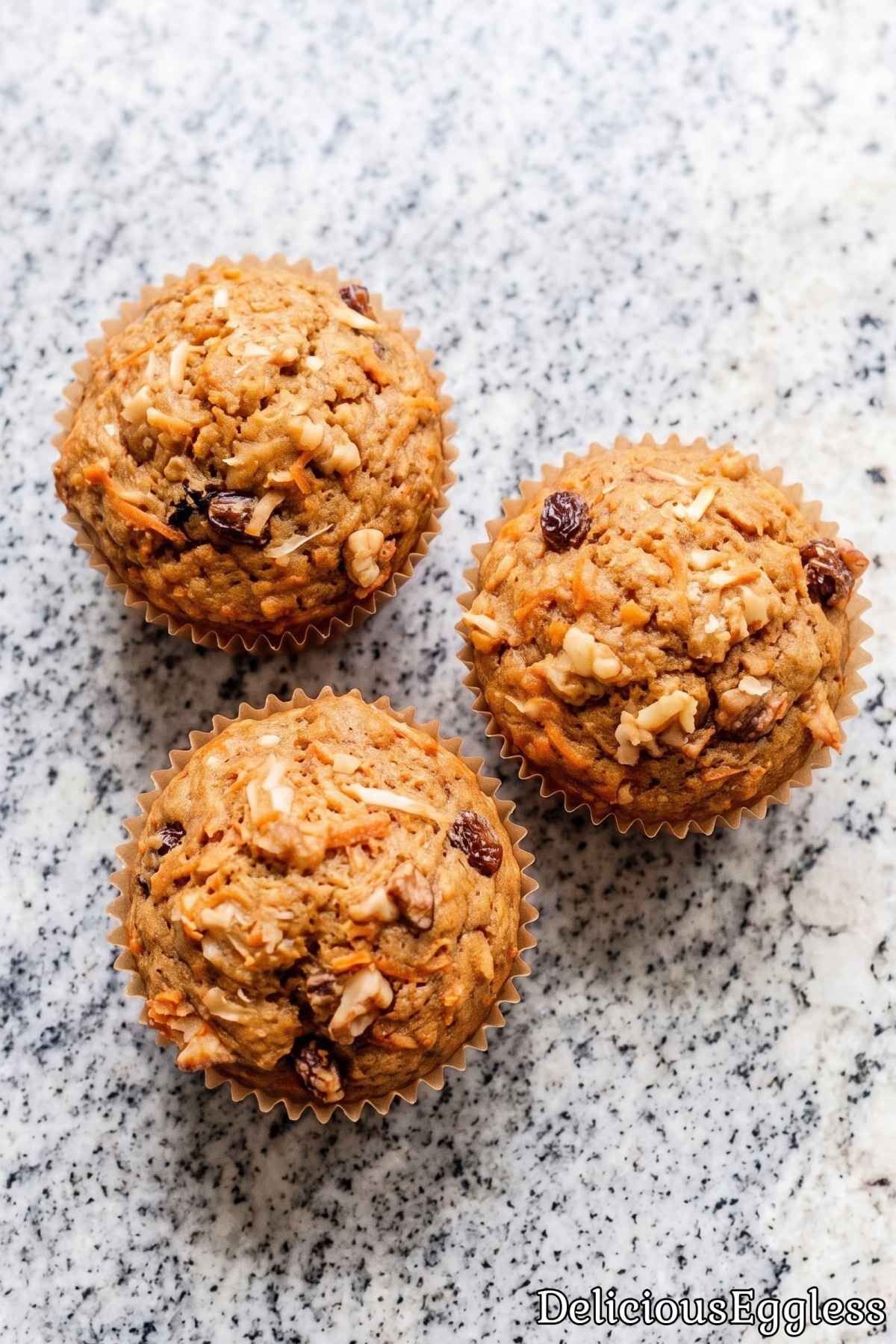 Wholesome eggless morning glory muffins