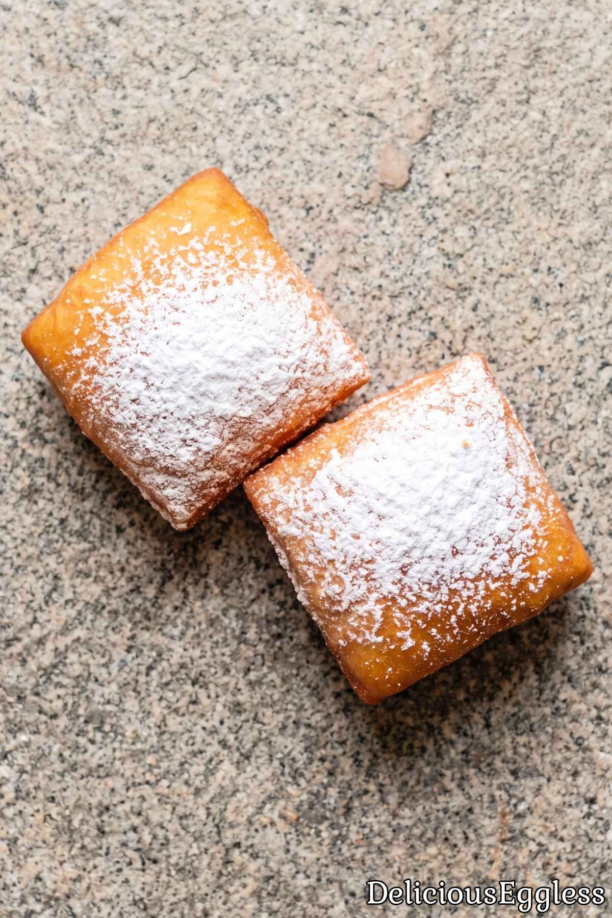 Soft eggless New Orleans beignets