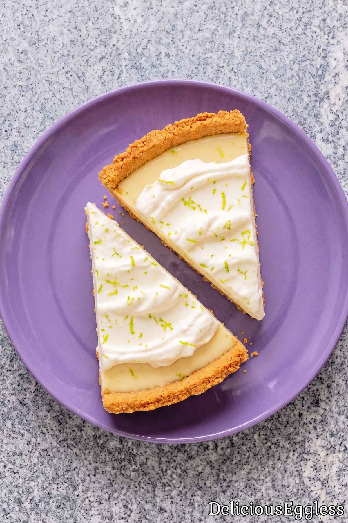 Zesty homemade no bake key lime pie slice.