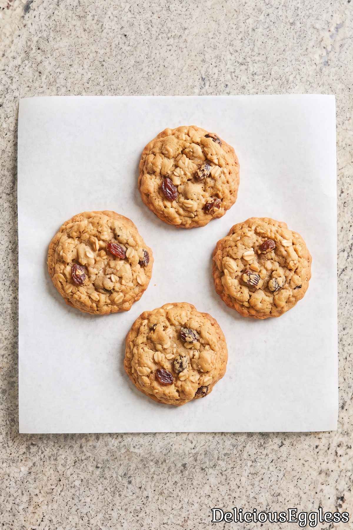 Easy eggless oatmeal raisin cookies