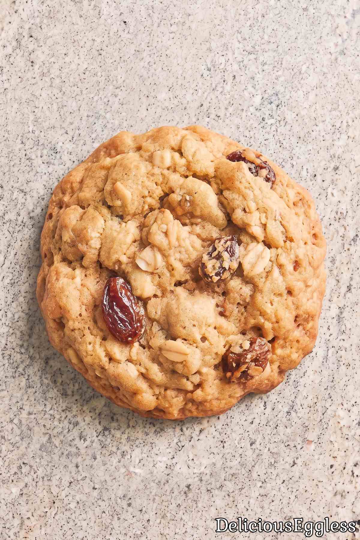 Soft chewy eggless oatmeal raisin cookies