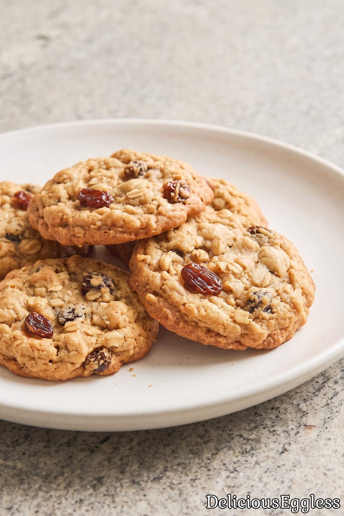 Sweet eggless oatmeal raisin cookies