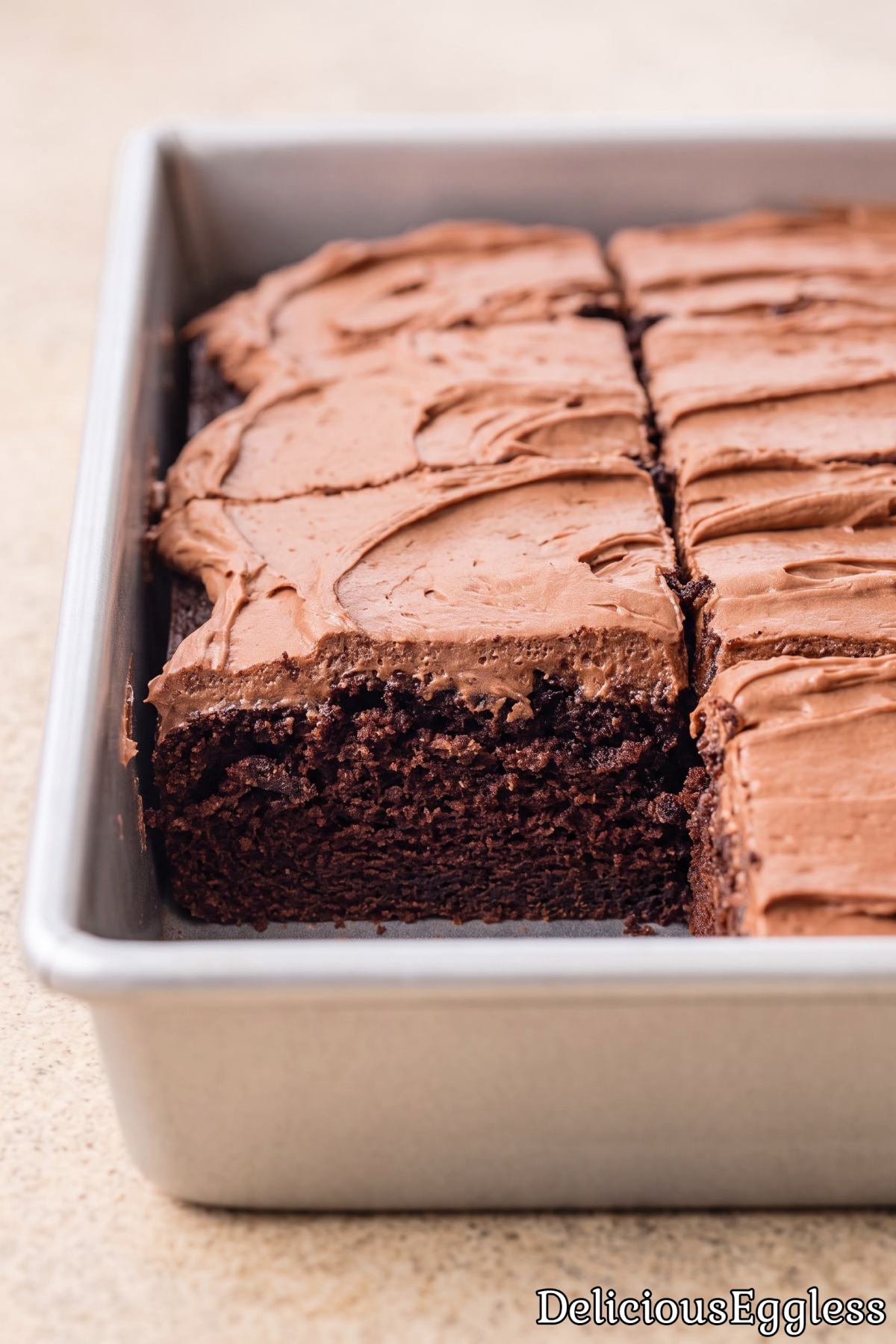 Easy homemade eggless chocolate cake