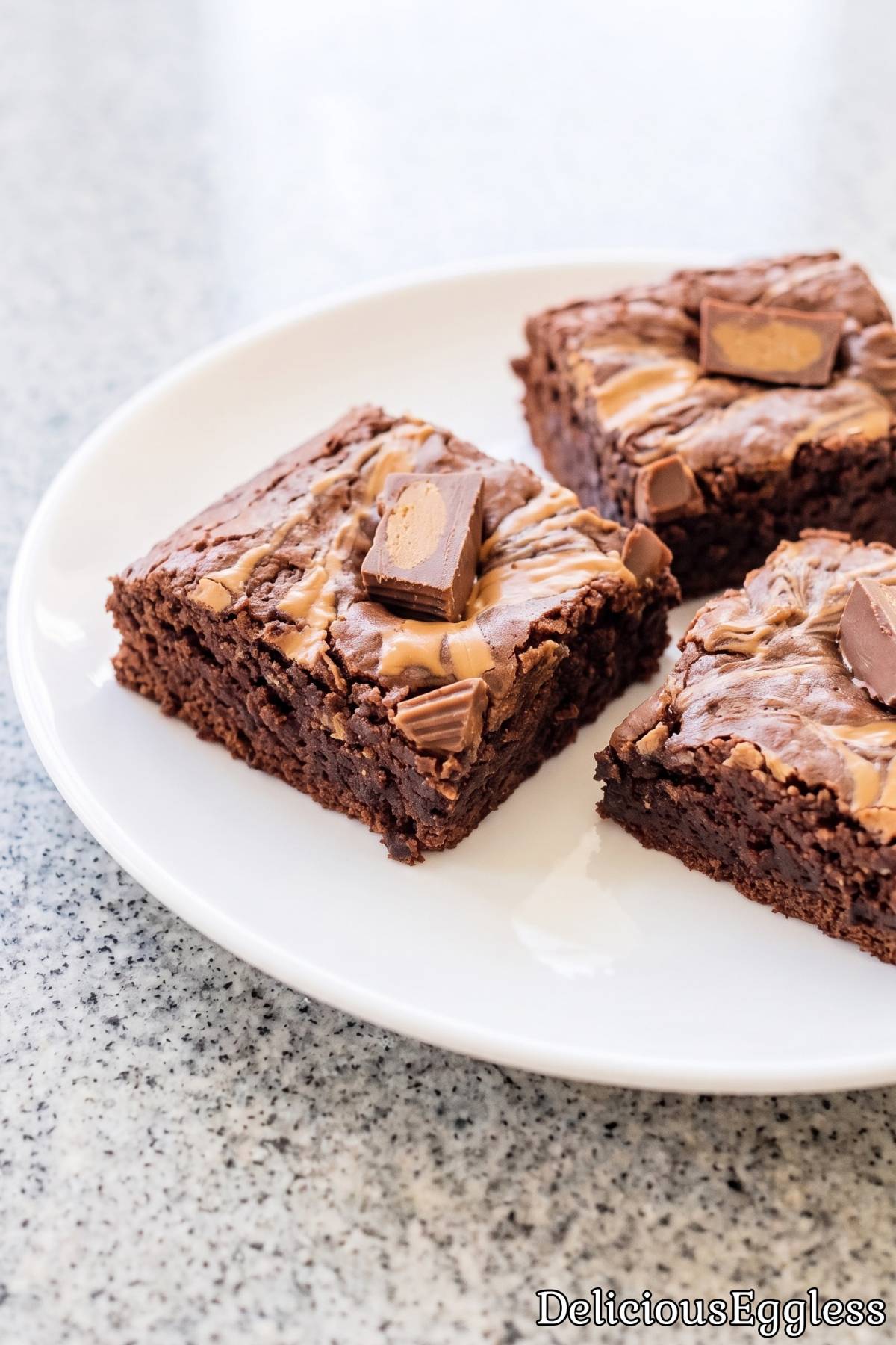 Eggless brownies with peanut butter swirl