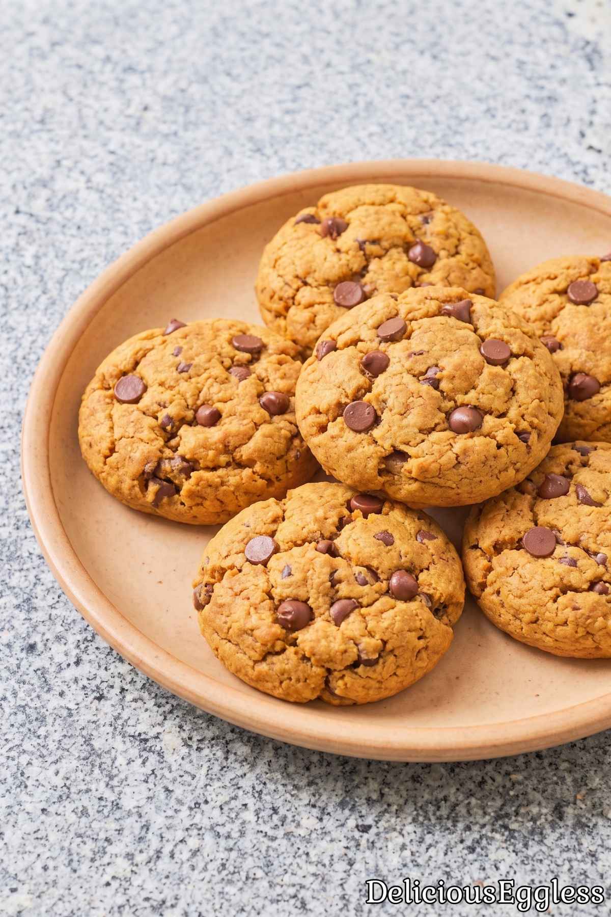 Homemade eggless pumpkin chocolate cookies