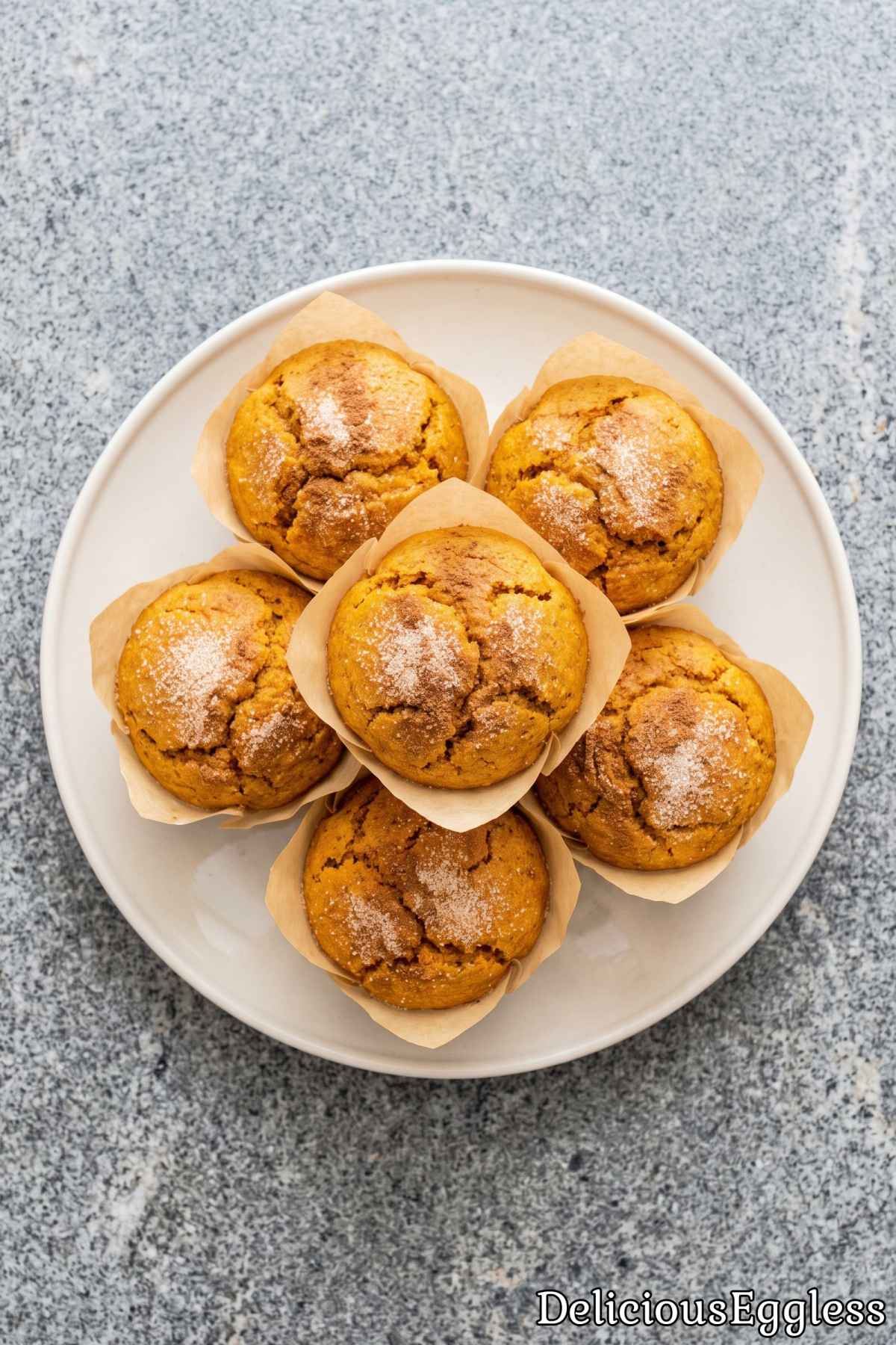 Fresh eggless pumpkin spice muffins