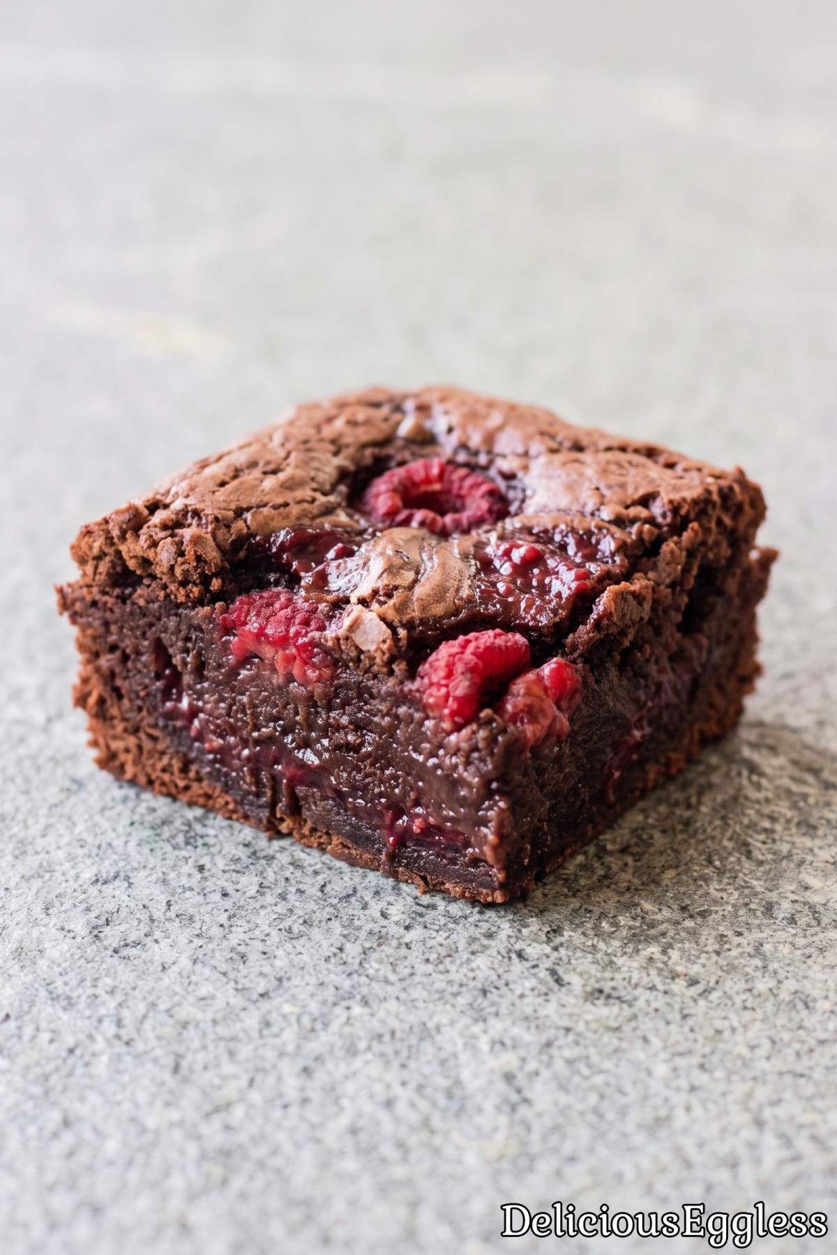 Fudgy eggless raspberry swirl brownies