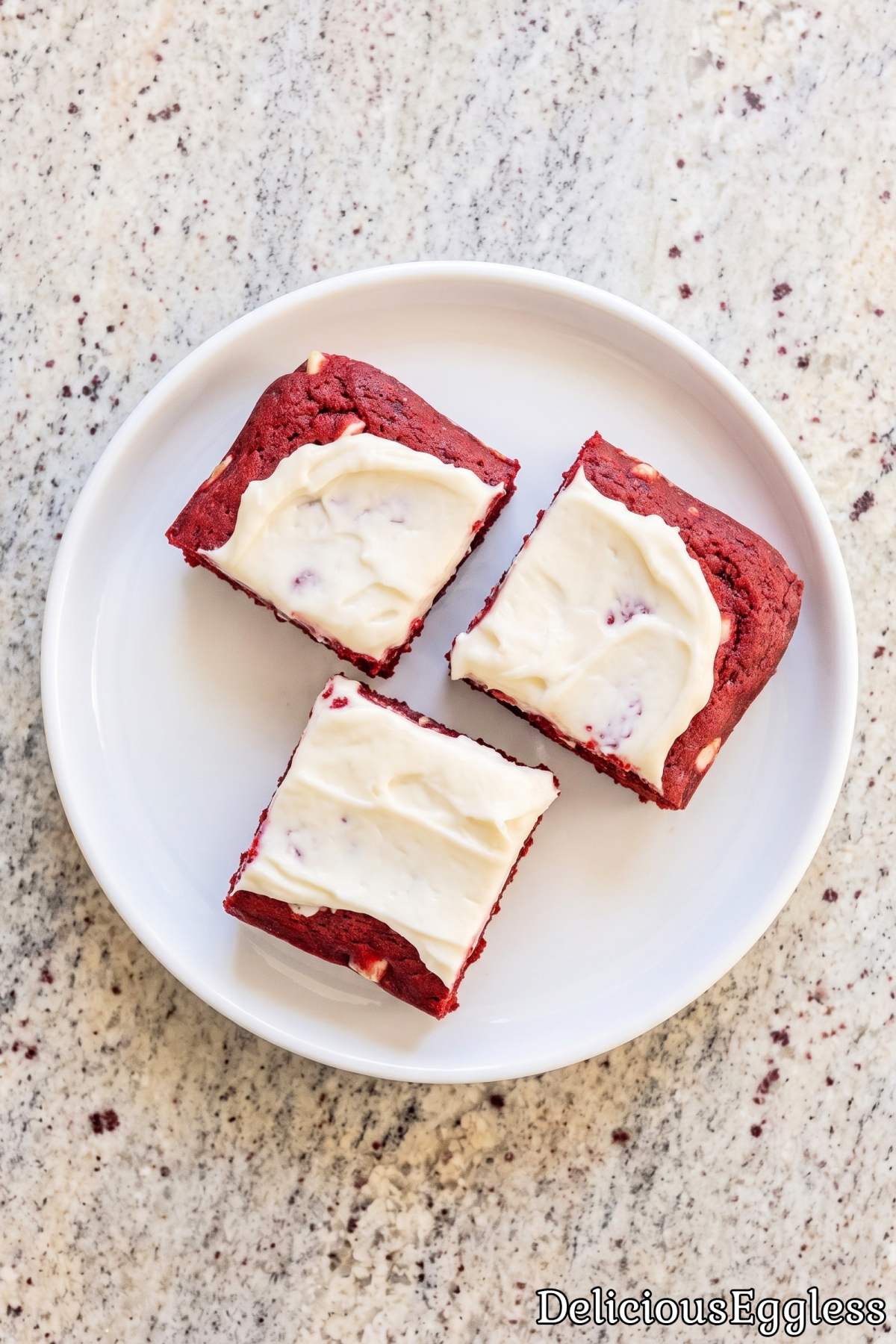 Fudgy eggless red velvet brownies