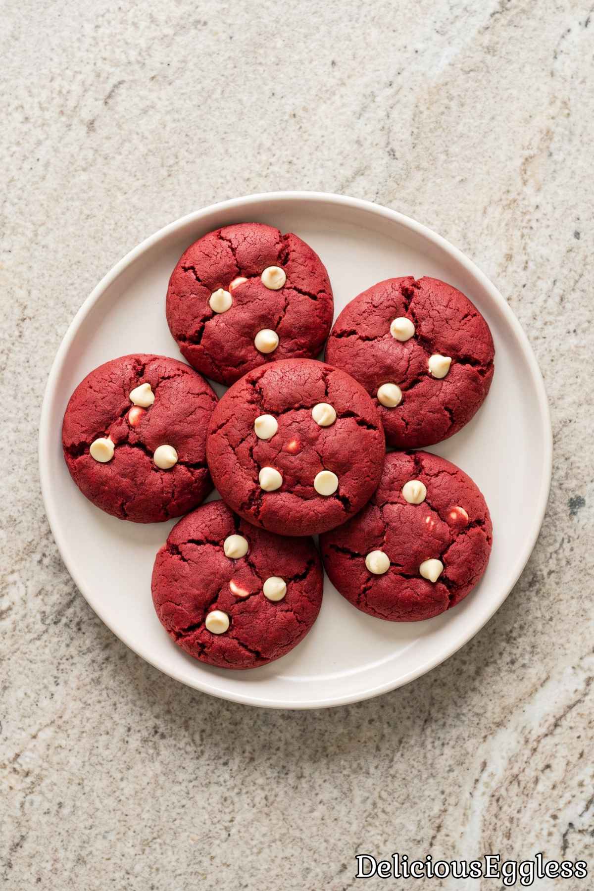 Fudgy eggless red velvet cookies