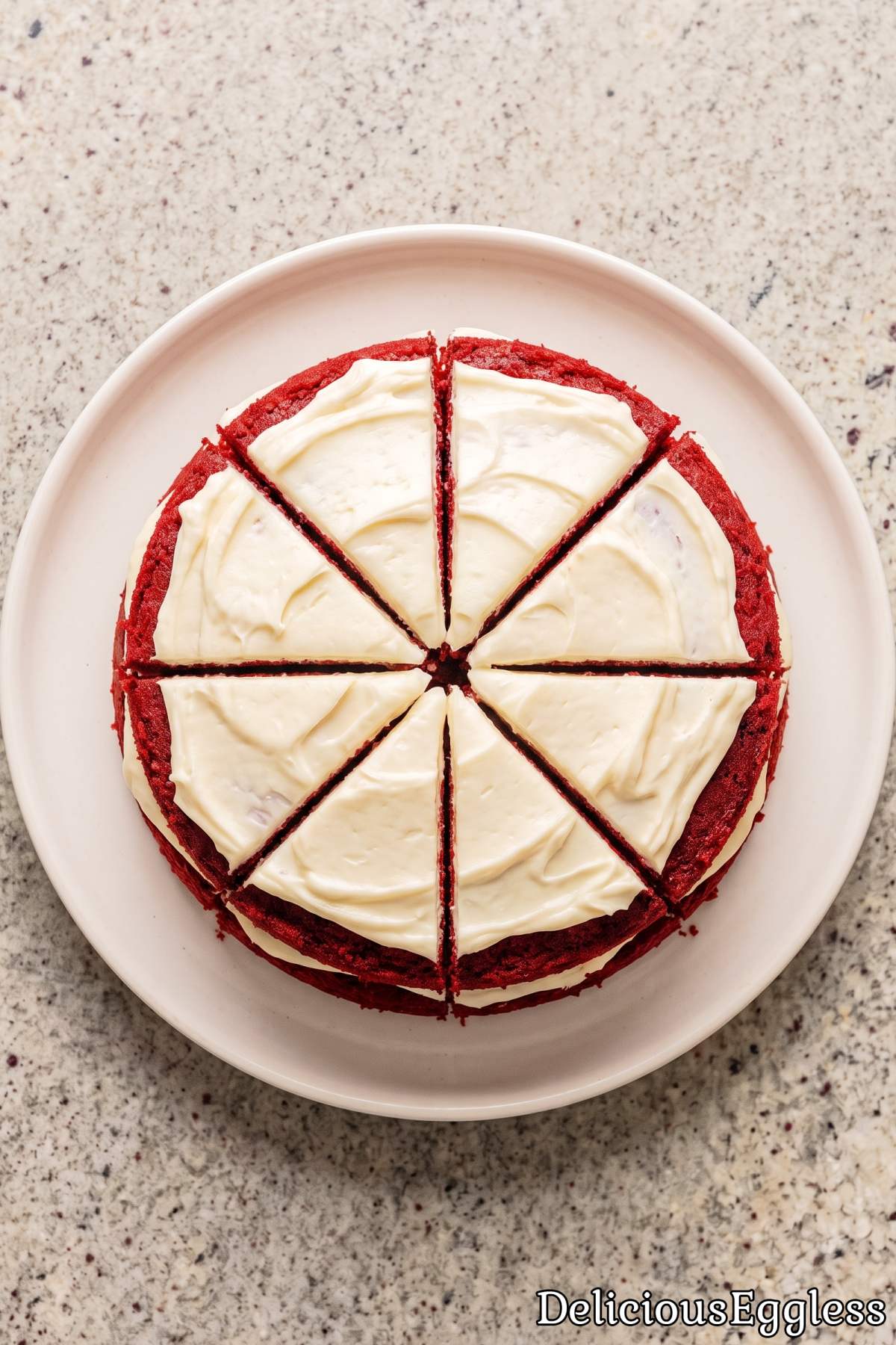 Fresh eggless red velvet cake with frosting