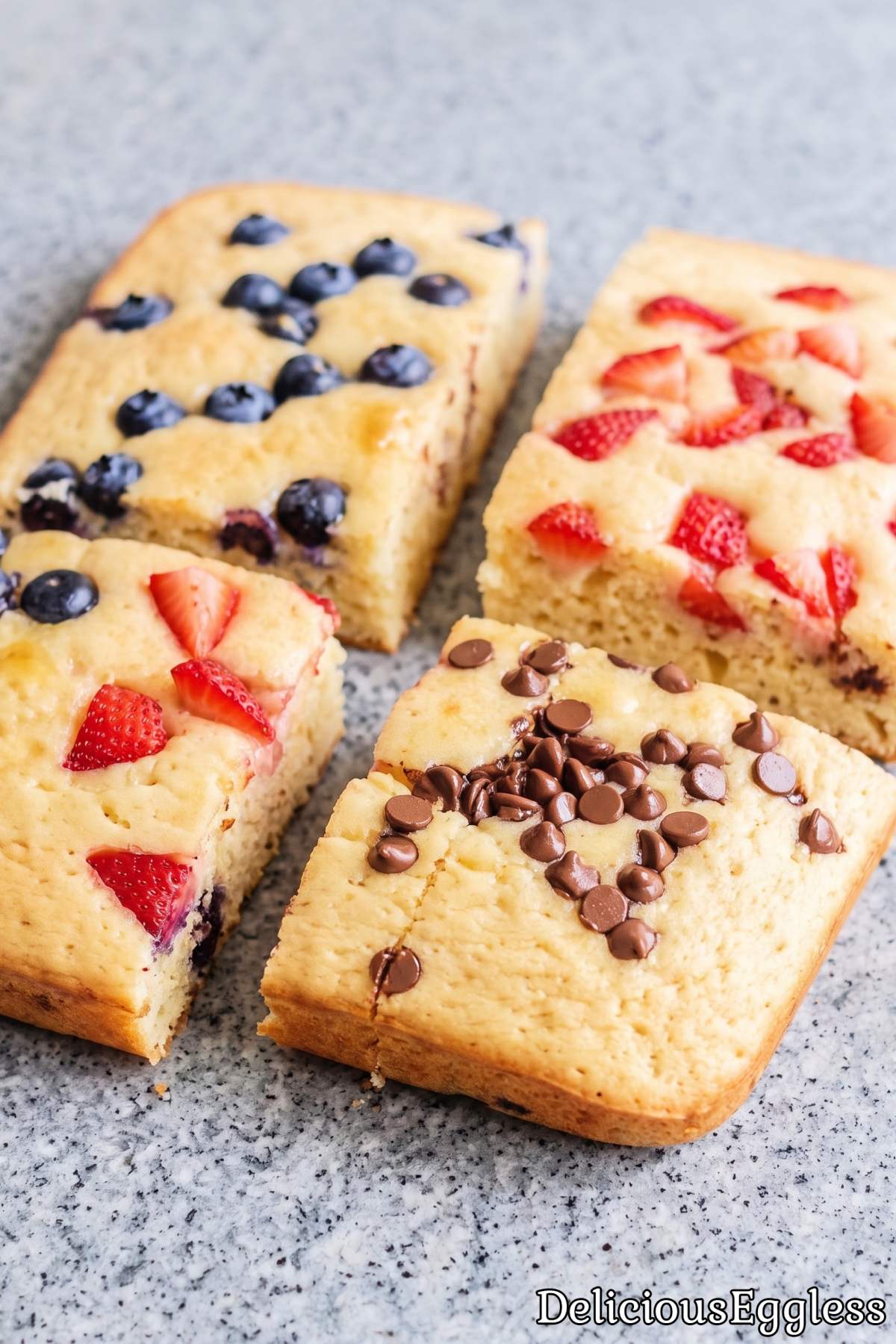 Warm eggless oven baked pancakes
