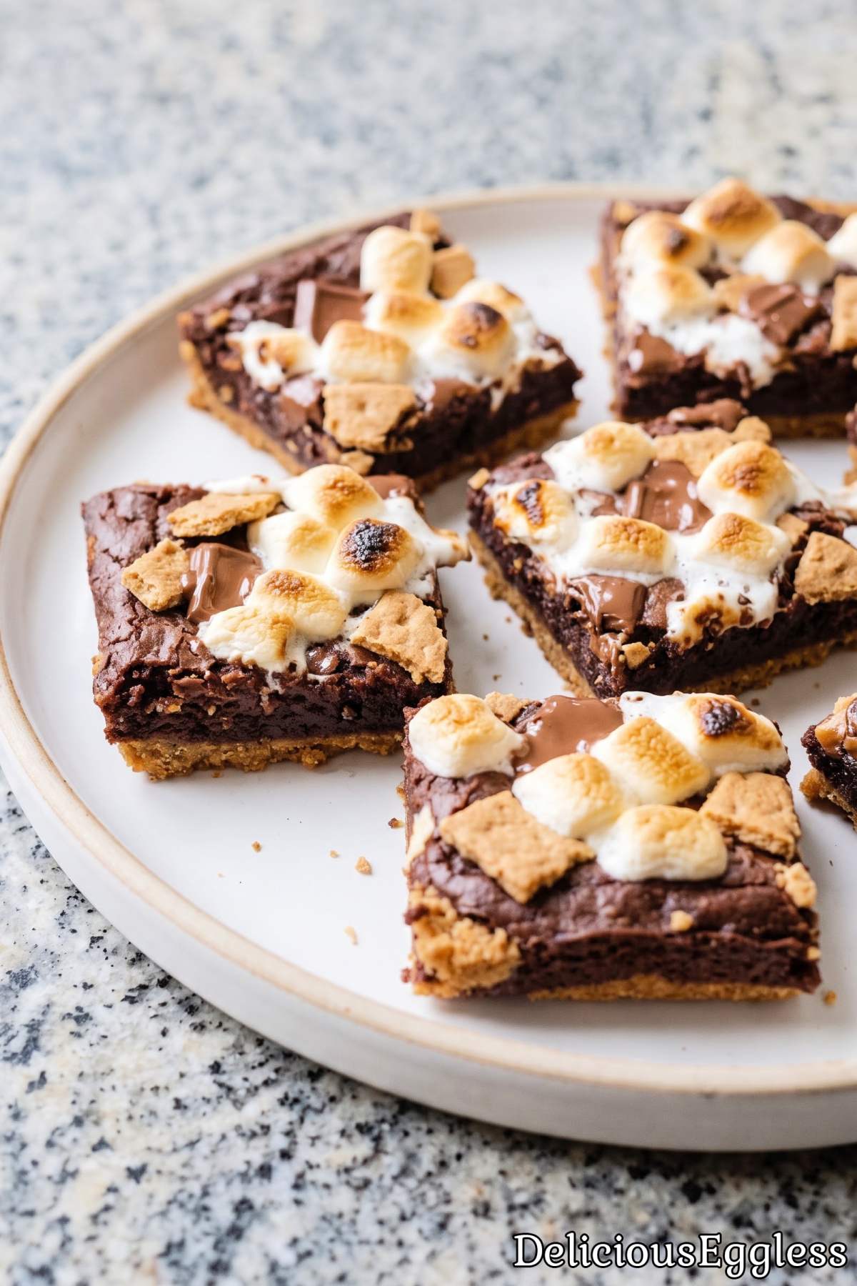Homemade eggless s'mores brownies