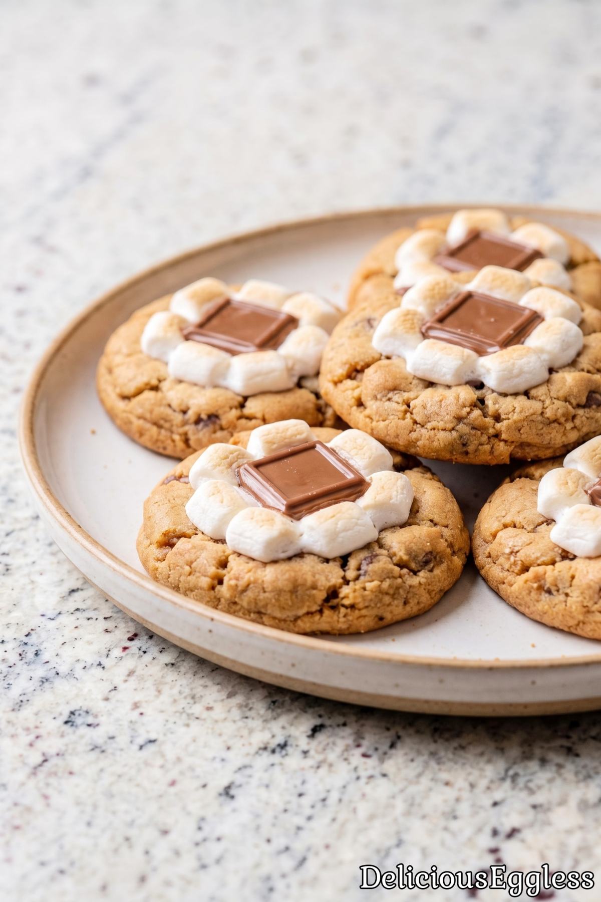 Sweet eggless chocolate marshmallow cookies