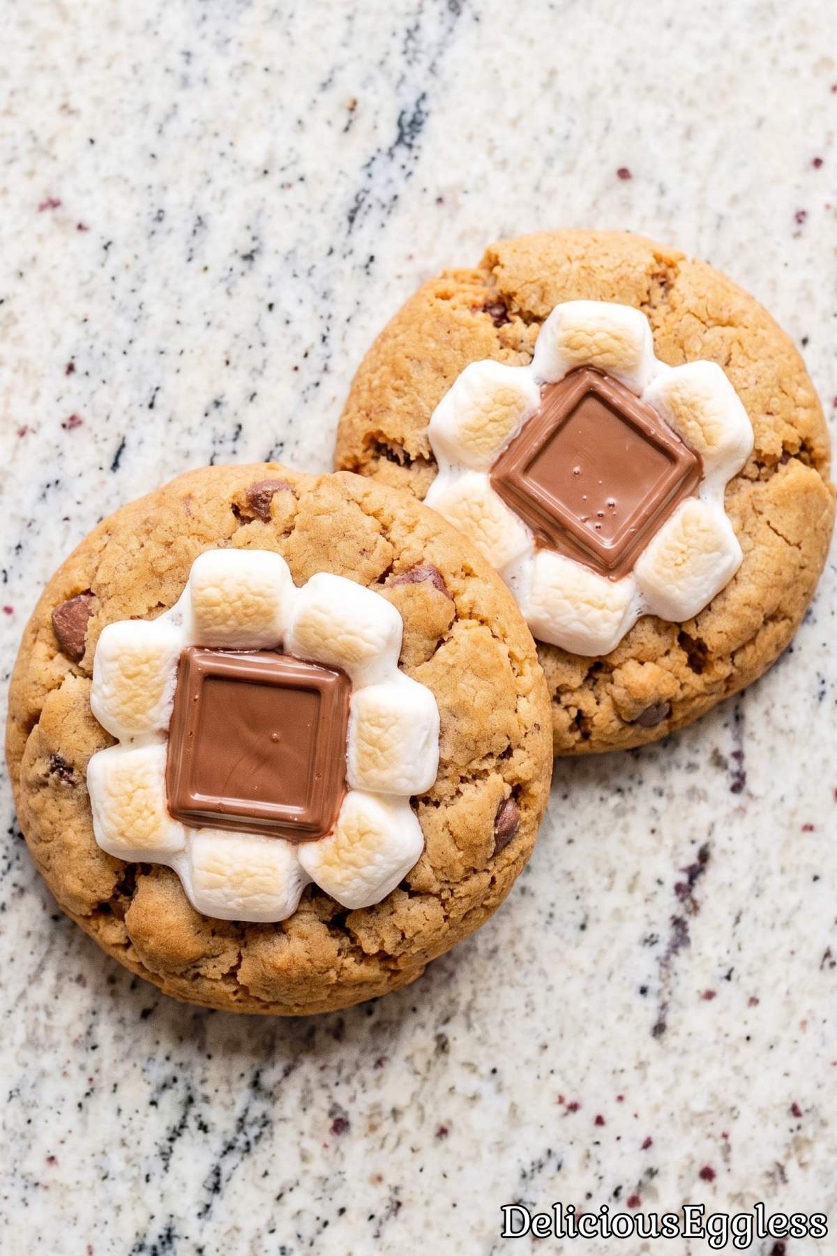 Easy eggless campfire s'mores cookies