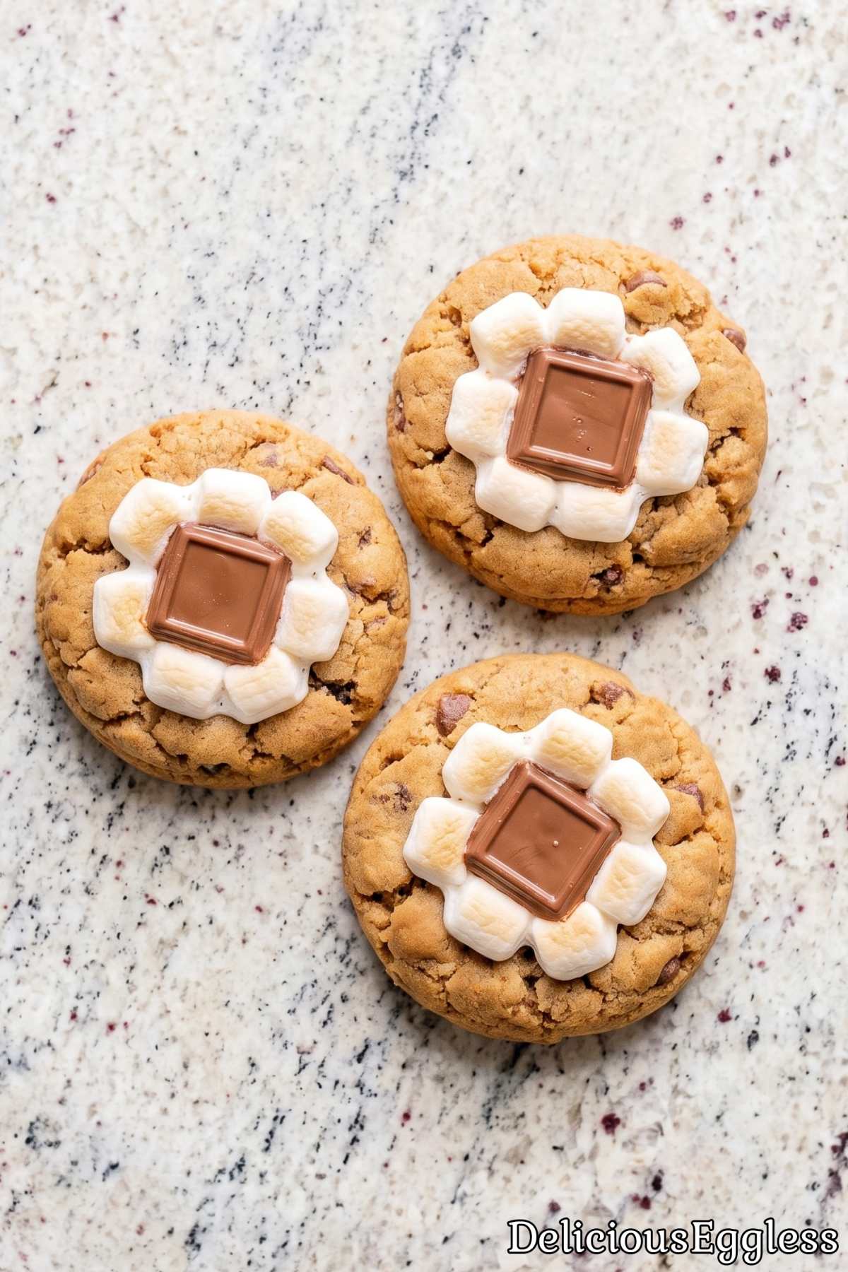Fresh eggless graham cracker s'mores cookies
