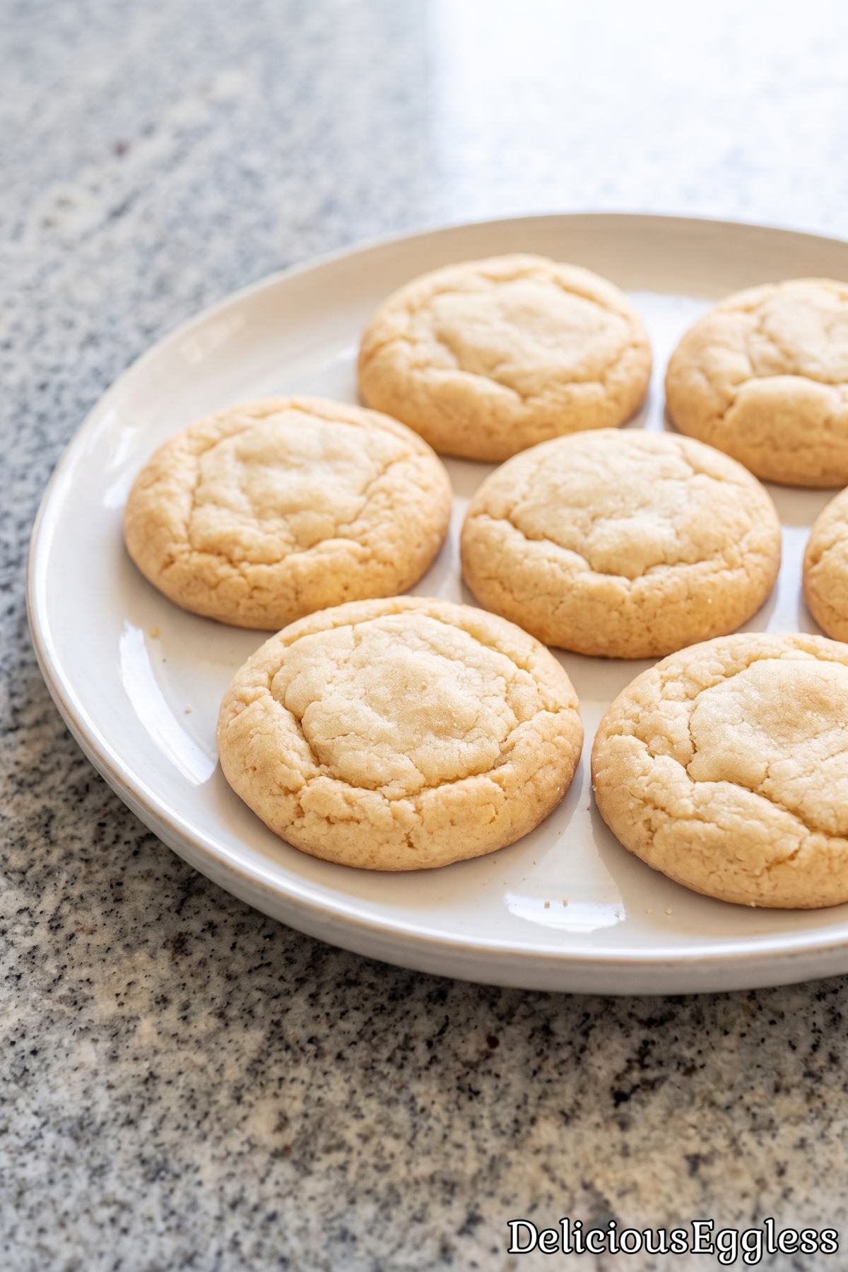 Soft and chewy eggless sugar cookies
