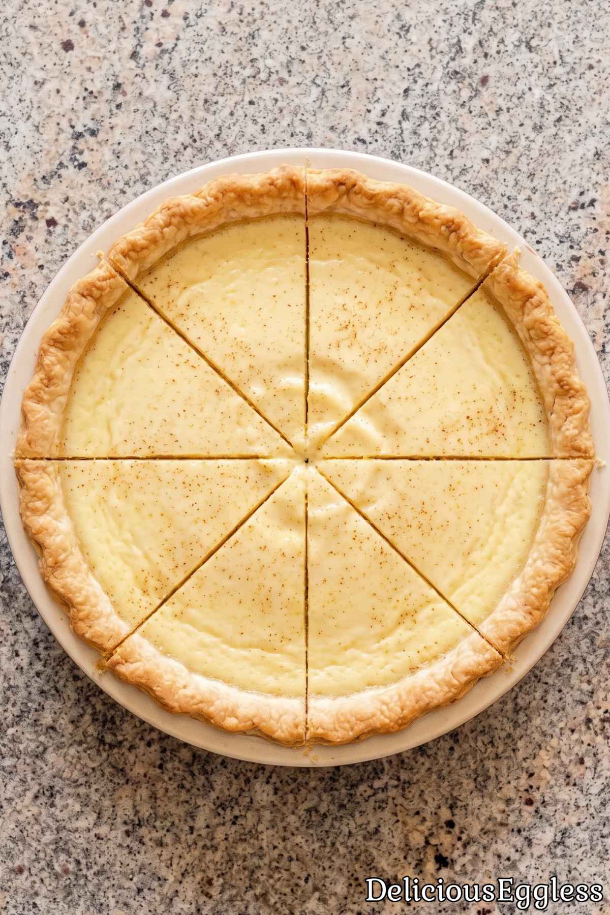 Rich eggless southern buttermilk pie