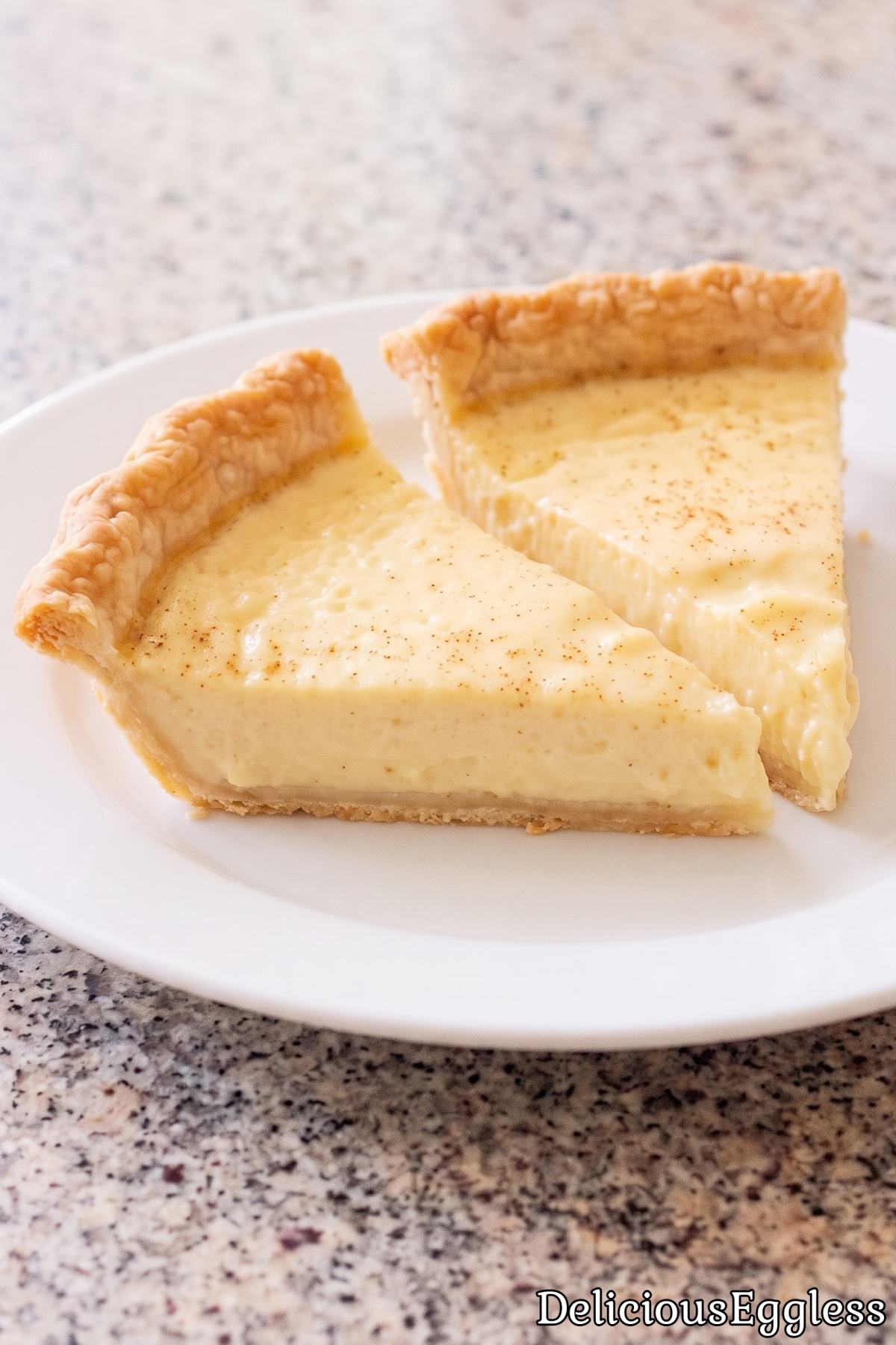 Freshly baked eggless buttermilk pie