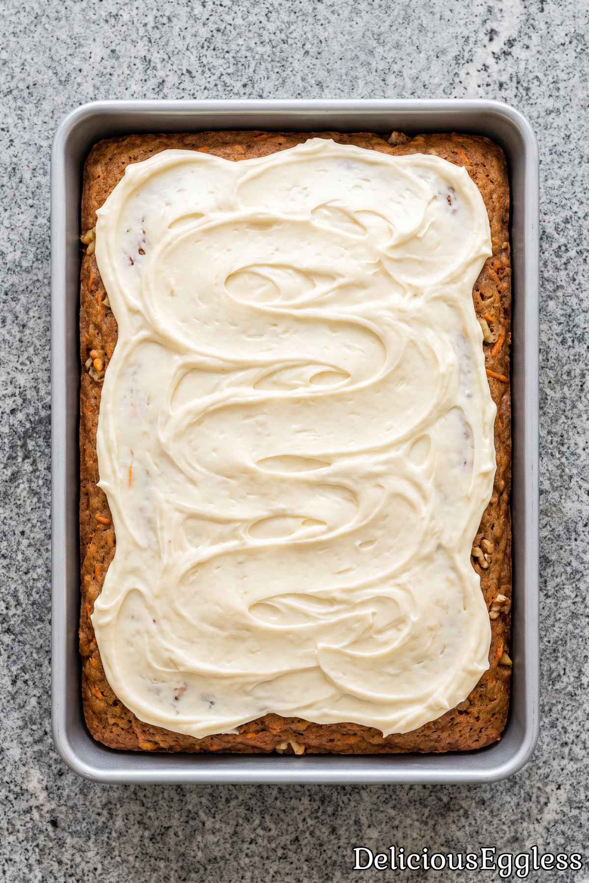 Fresh eggless spiced carrot cake slice