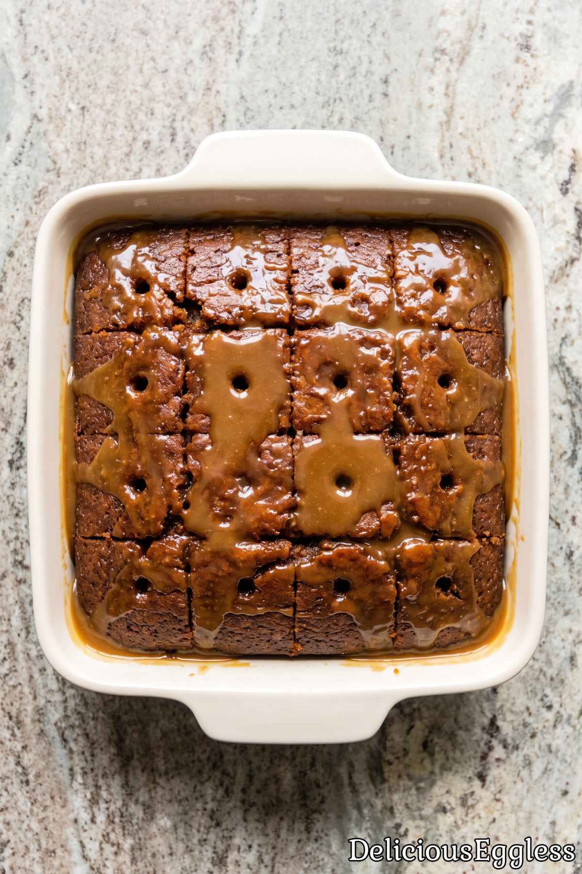 Fresh eggless sticky toffee pudding cake