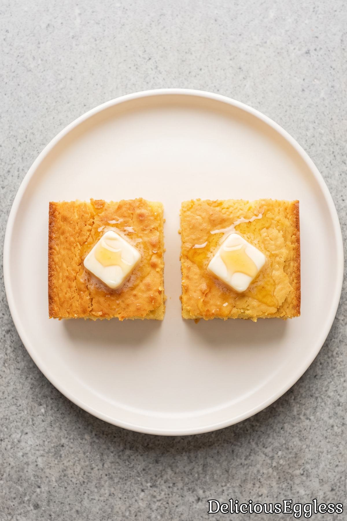 Freshly baked sweet eggless cornbread