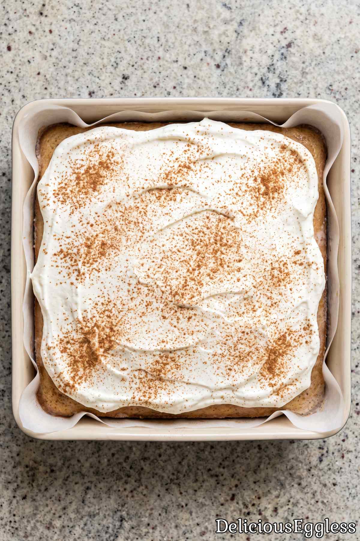 Delicious eggless tres leches cake