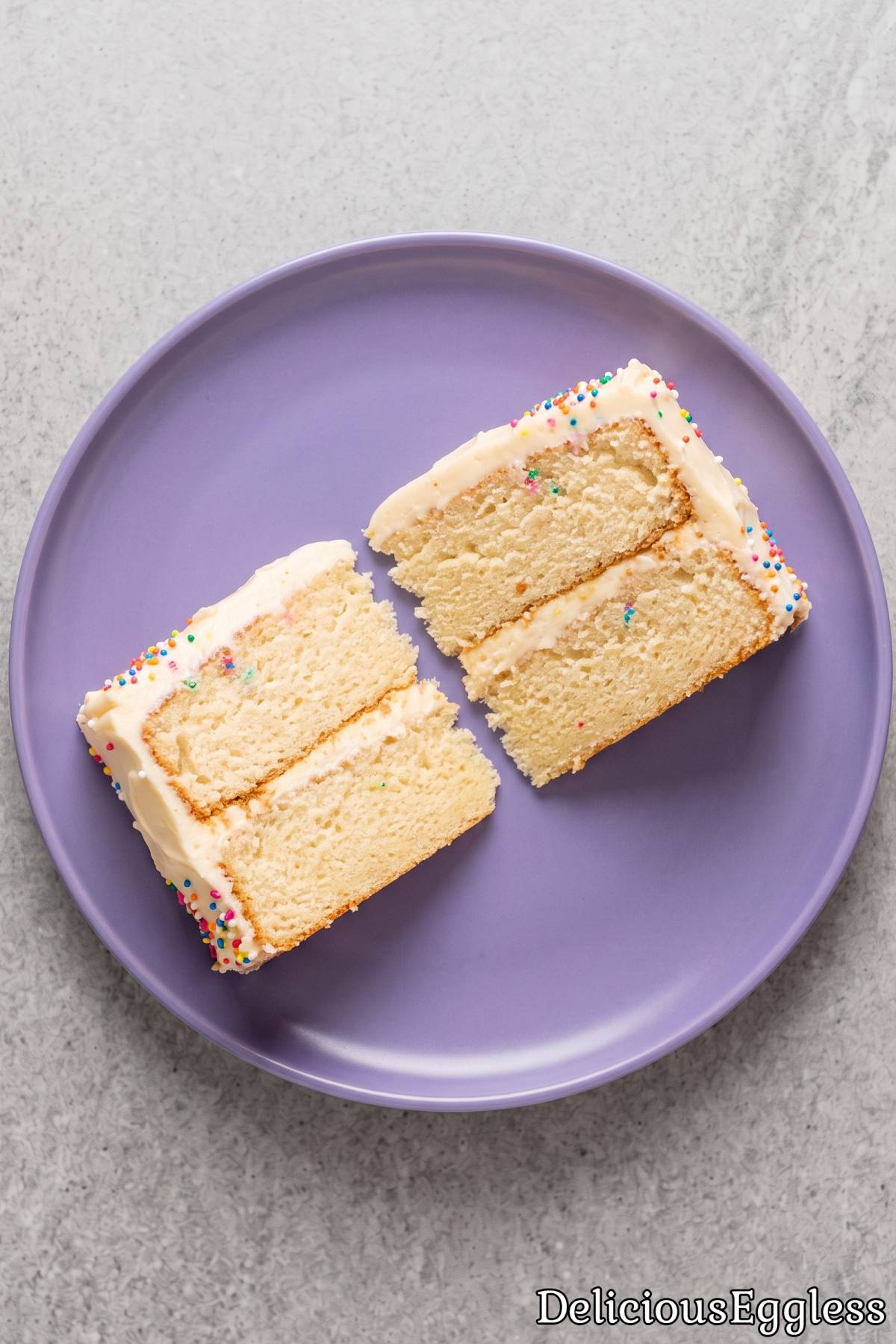 Fresh baked eggless vanilla birthday cake