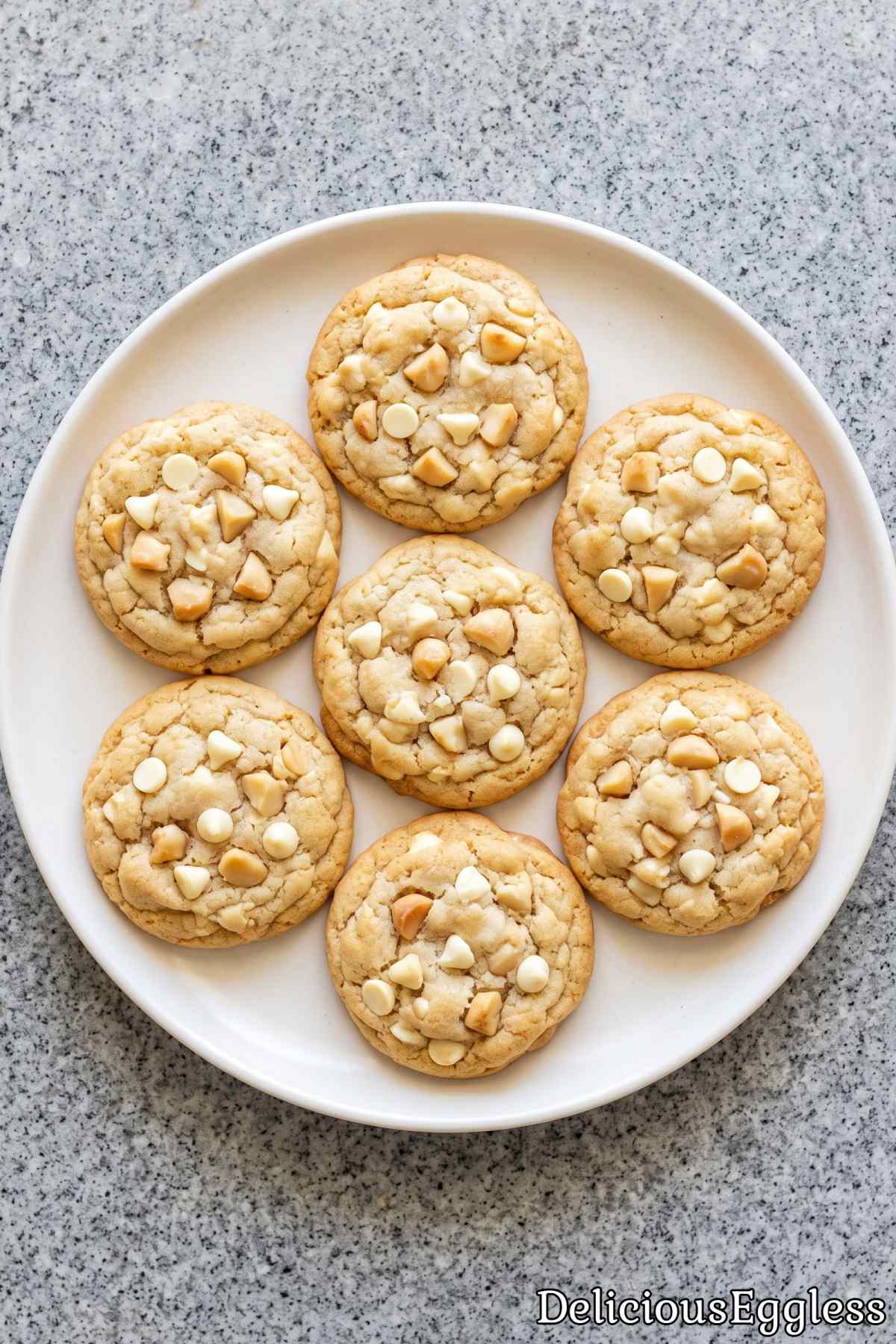 Soft eggless white chocolate cookies