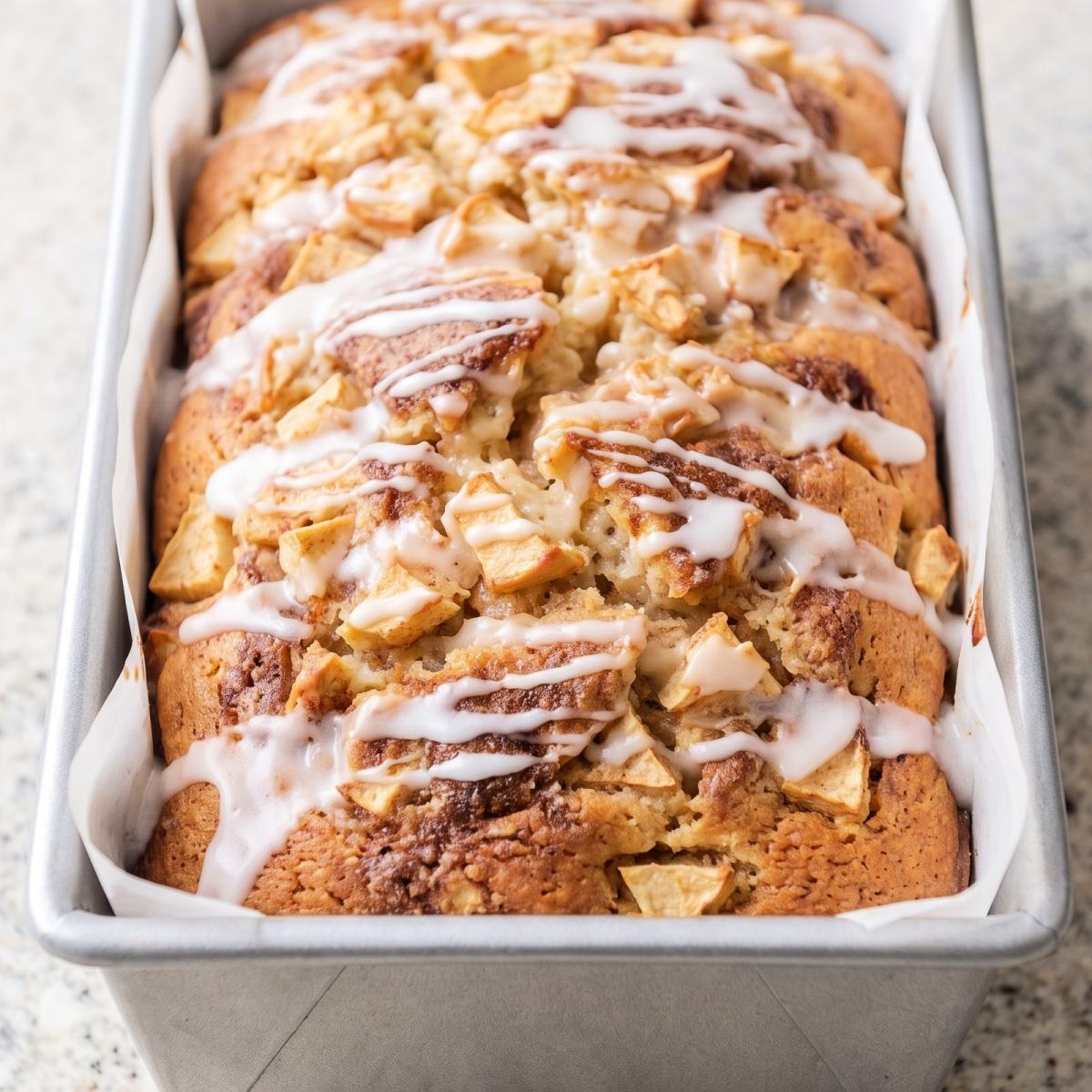 Eggless Apple Fritter Bread