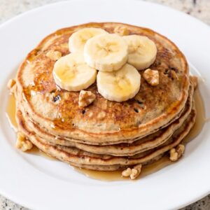 Eggless Banana Bread Pancakes