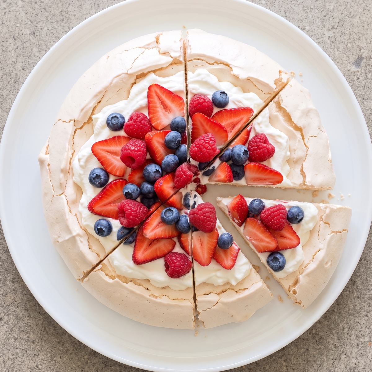 Eggless Berry Pavlova