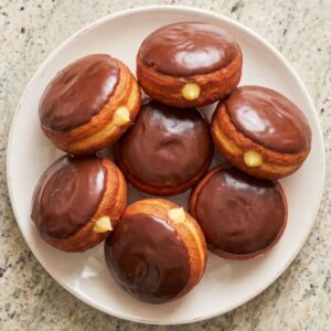 Eggless Boston Cream Donuts