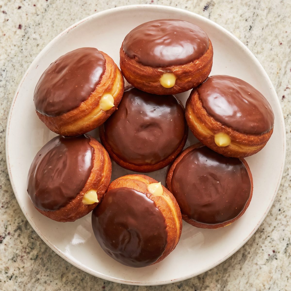 Eggless Boston Cream Donuts