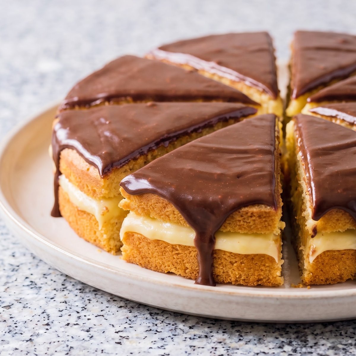 Eggless Boston Cream Pie
