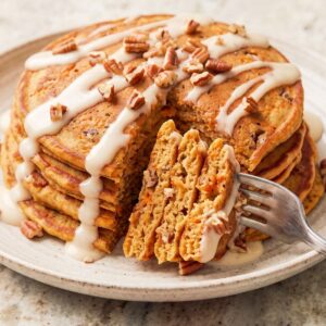 Eggless Carrot Cake Pancakes