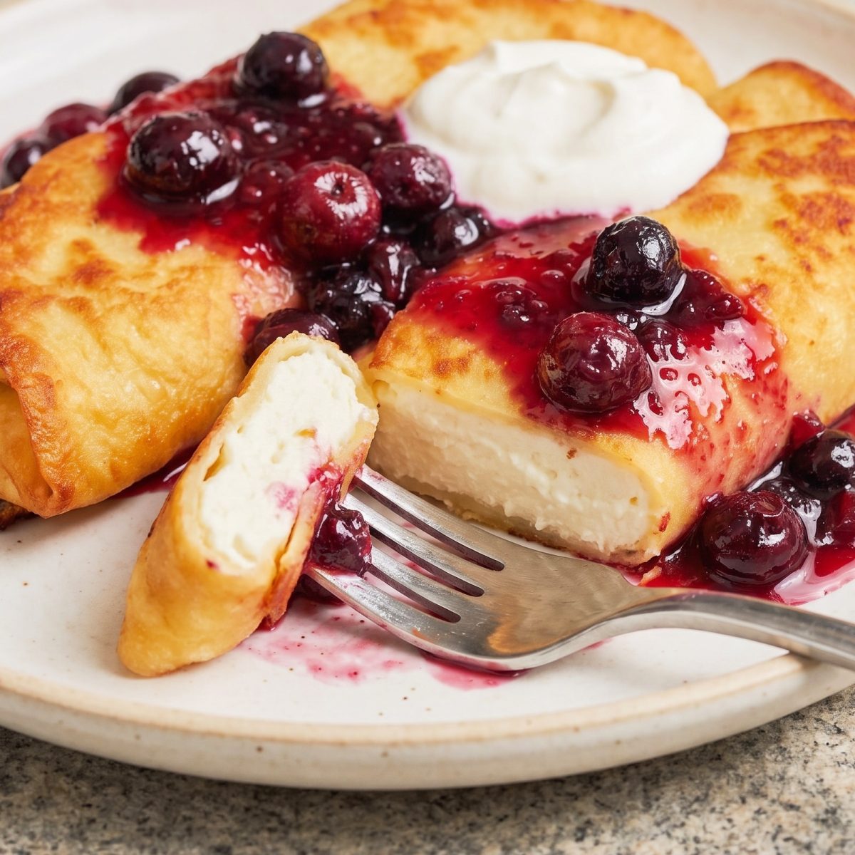 Eggless Cheese Blintzes