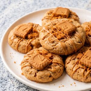 Eggless Chewy Biscoff Cookies