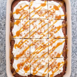 Eggless Chocolate Caramel Poke Cake