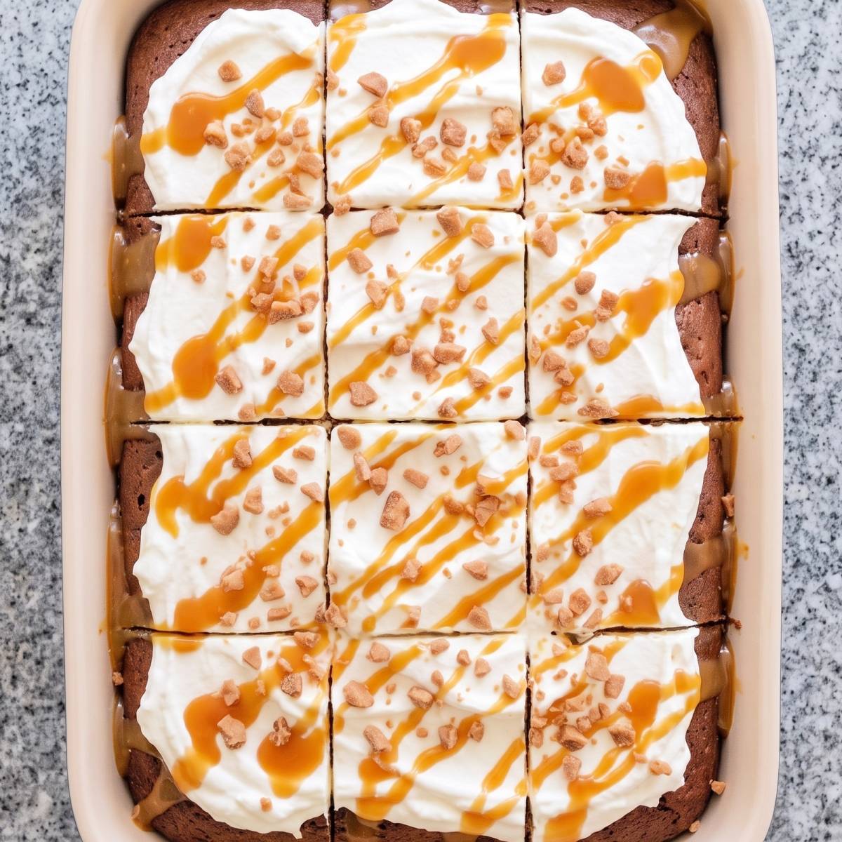 Eggless Chocolate Caramel Poke Cake