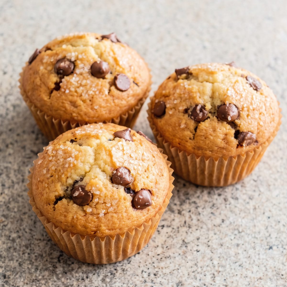 Eggless Chocolate Chip Muffins