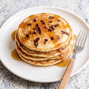 Eggless Chocolate Chip Pancakes