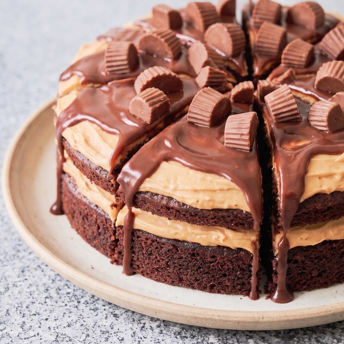 Eggless Chocolate Peanut Butter Cake